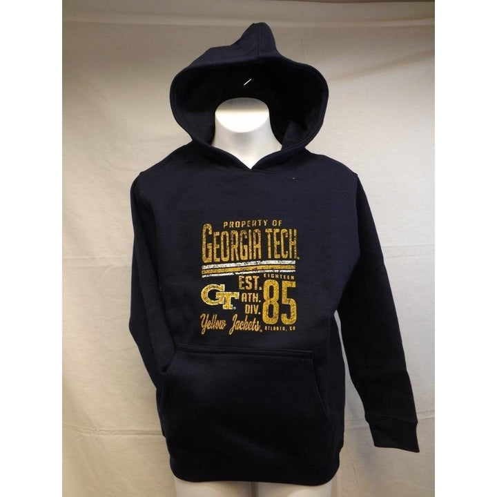 Georgia Tech Yellow Jackets Youth Size M Medium 10/12 Navy Hoodie 50 Image 1