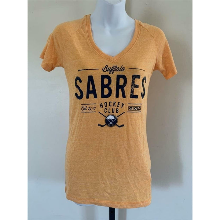 Buffalo Sabres Womens Size S Small Yellow CCM Shirt Image 1