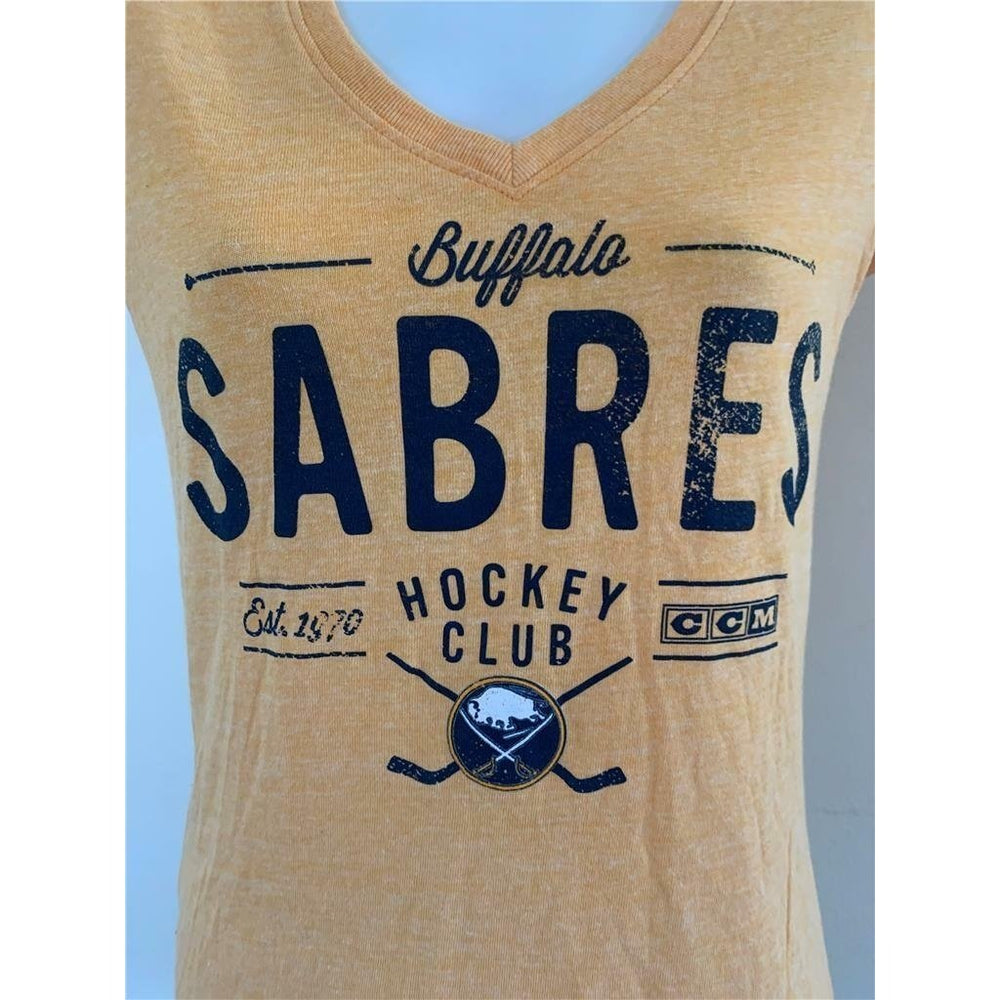 Buffalo Sabres Womens Size S Small Yellow CCM Shirt Image 2