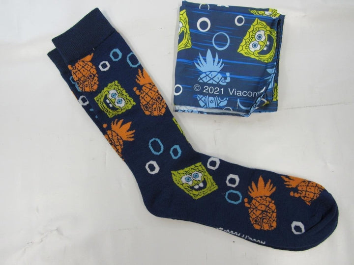 Sponge Bob Square Pants Nickelodeon Mens Sizes 6-12 OSFA Crew Socks and Bandana Image 3