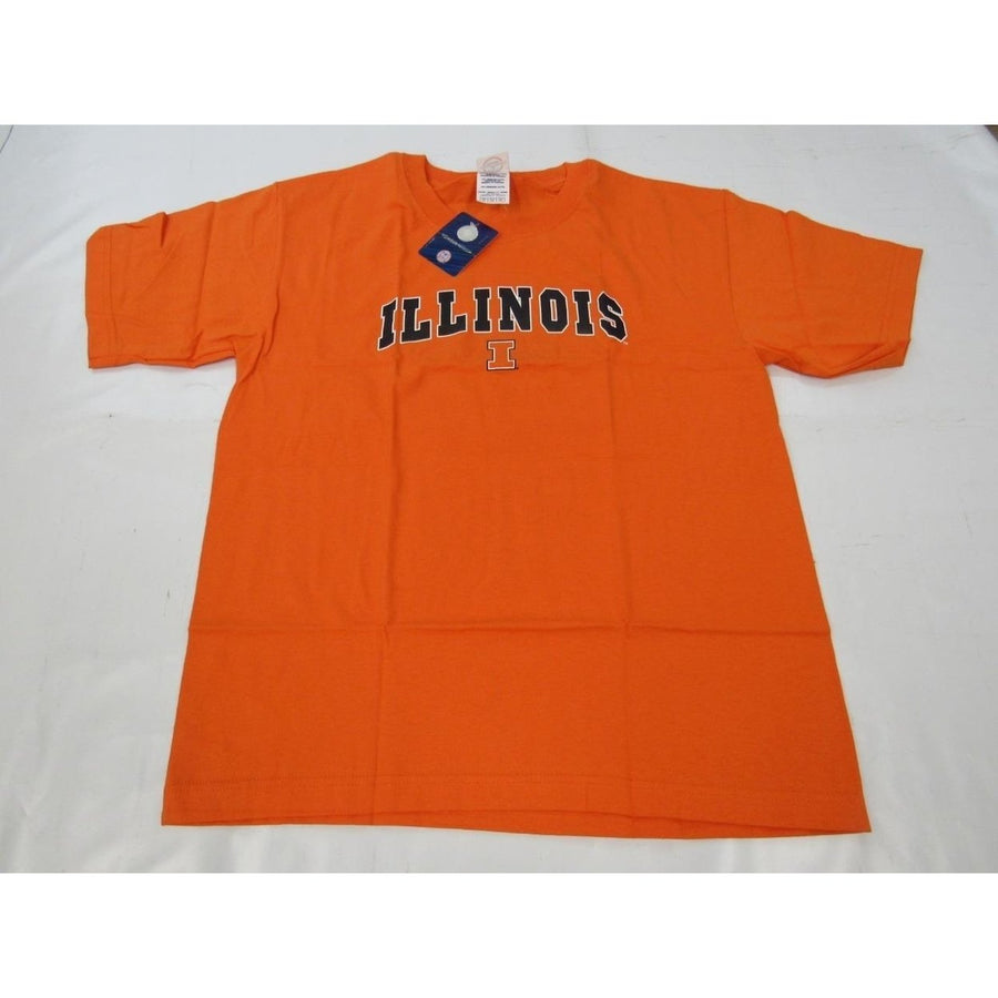 Illinois University Fighting Illini Youth Size XL XLarge Orange Shirt Image 1