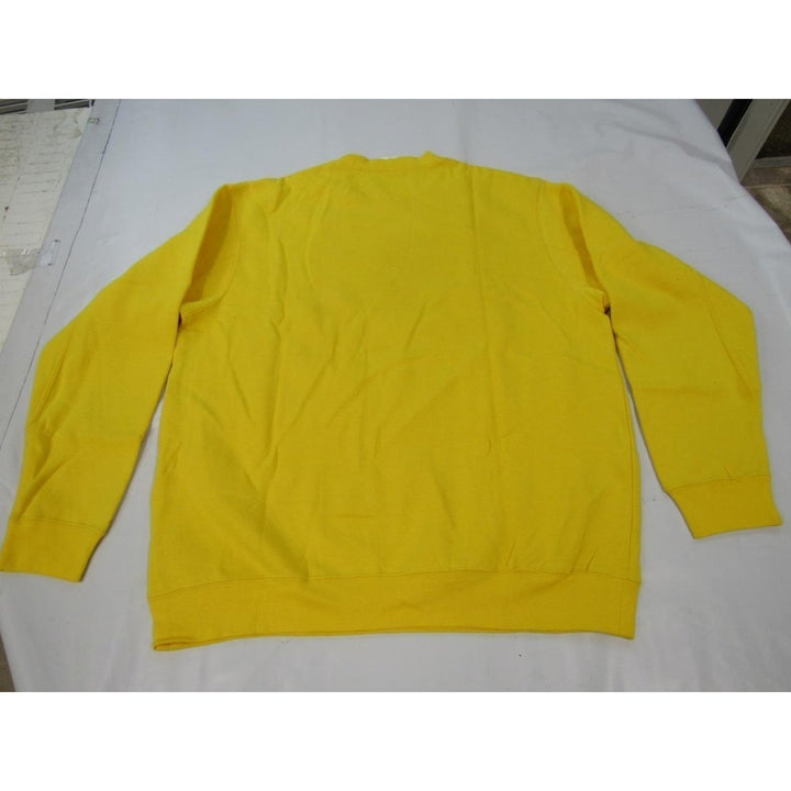 University of Michigan Mens Size L Large Majestic Yellow Sweatshirt Image 2