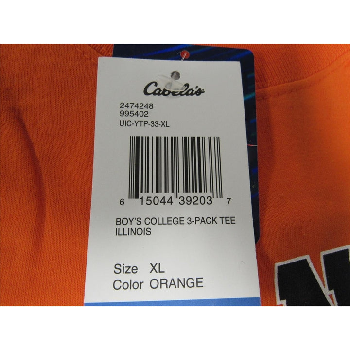 Illinois University Fighting Illini Youth Size XL XLarge Orange Shirt Image 4