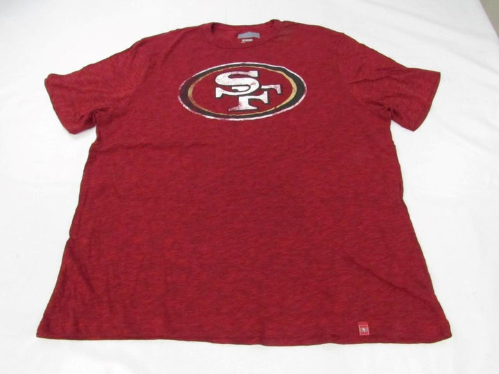 San Francisco 49ers Mens Size 2XL Majestic Heathered Distressed Red Shirt Image 4