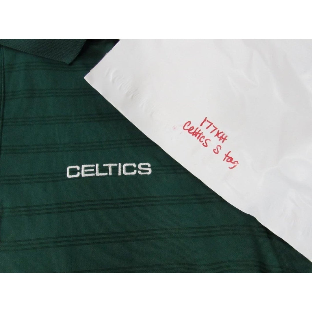 Boston Celtics Mens Size S Small Green Adidas Executive 3-Button Polo Shirt Image 4