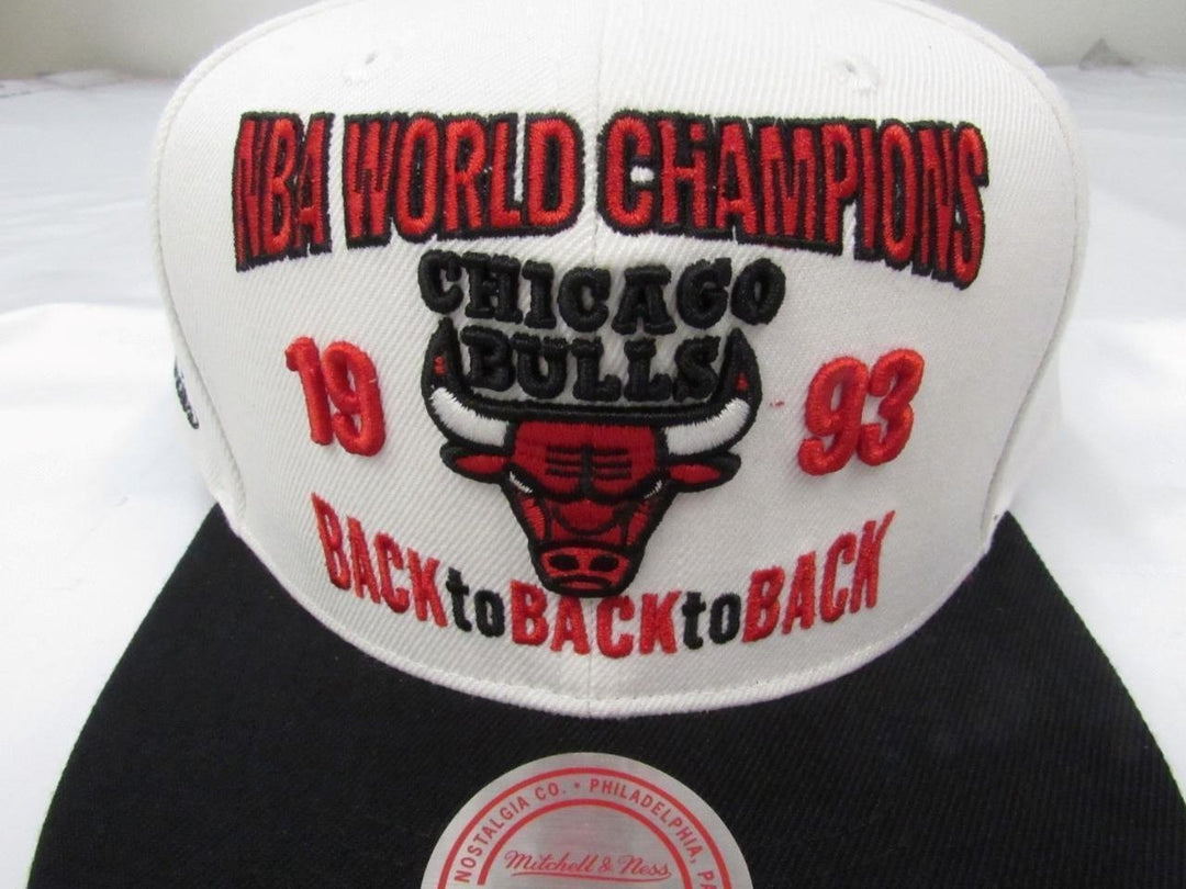 1993 Finals Chicago Bulls Mitchell and Ness Mens Size OSFA Snapback Flatbrim Hat Image 3