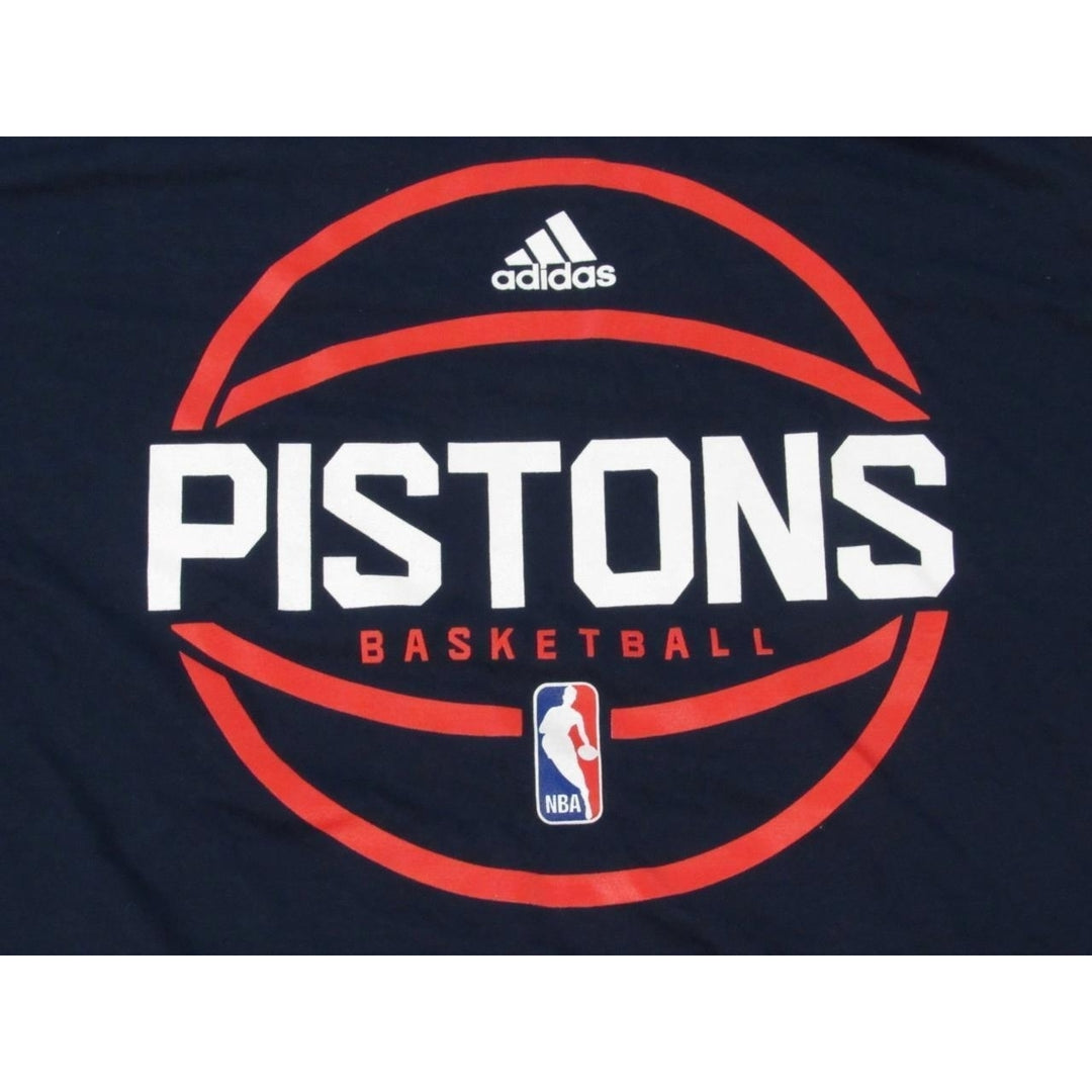 Detroit Pistons Basketball Mens Size L Large Blue Adidas Climalite Shirt 32 Image 3