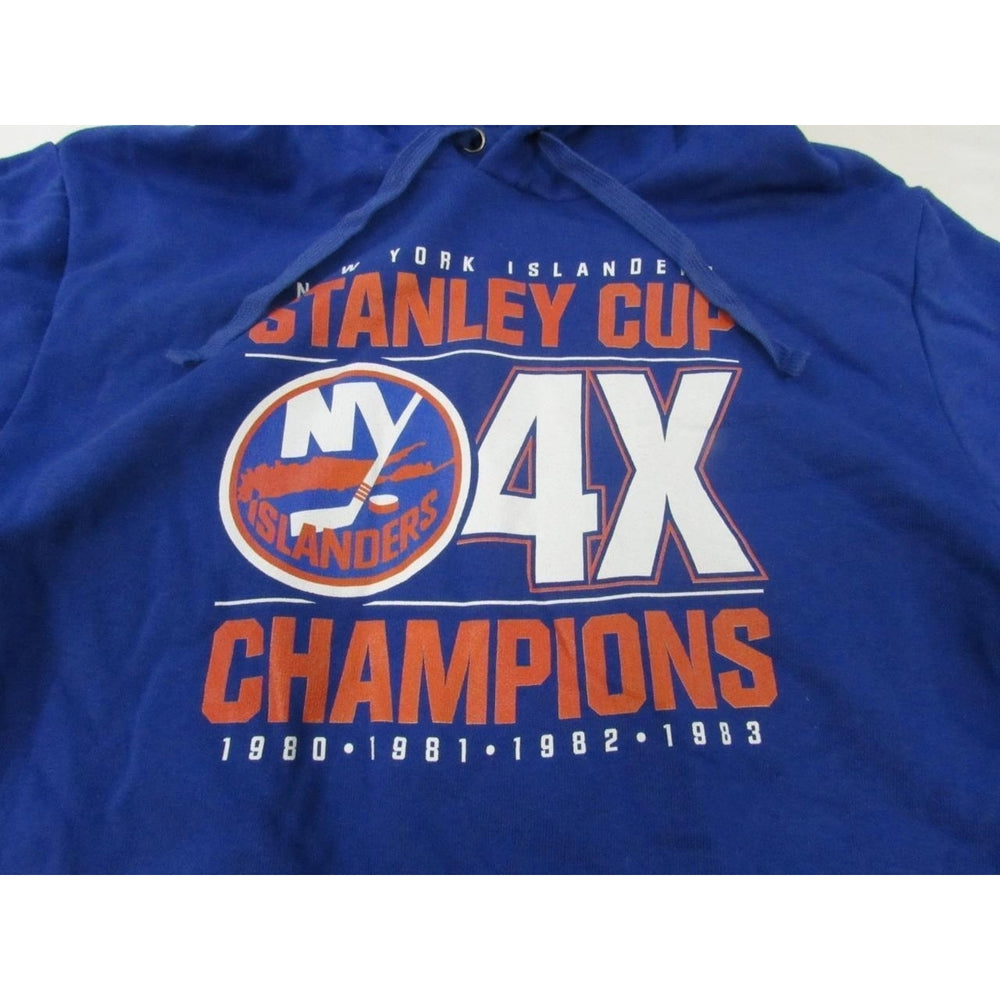 York Islanders 4X Stanley Cup Champions Mens Size M Medium Blue Hoodie Image 2