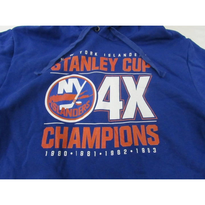 York Islanders 4X Stanley Cup Champions Mens Size M Medium Blue Hoodie Image 2