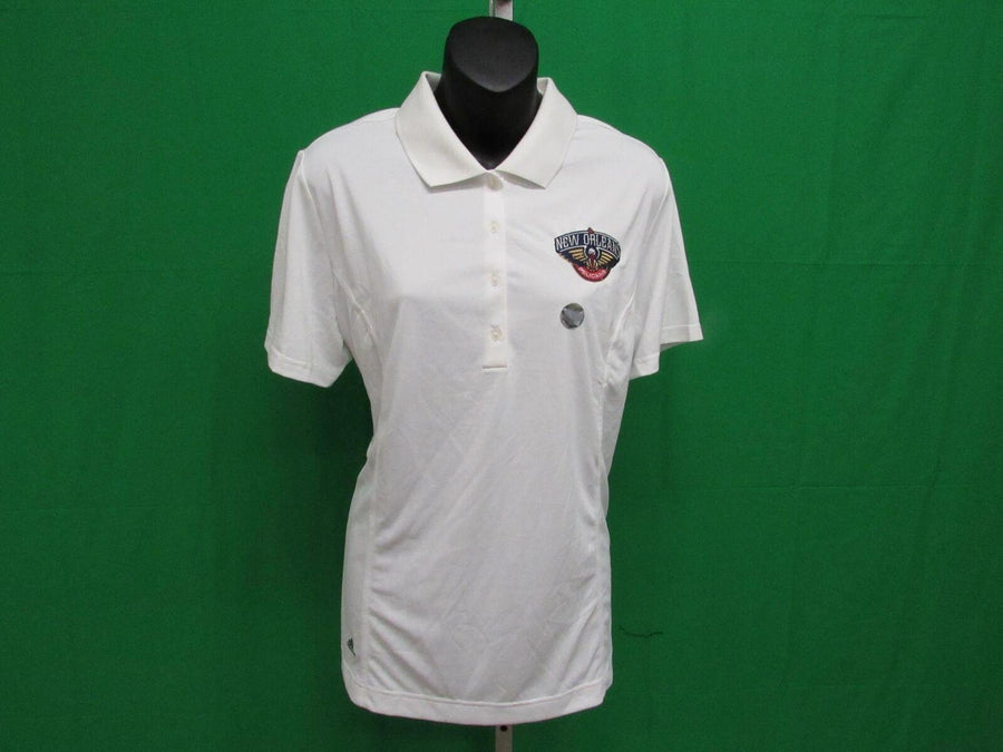 Orleans Pelicans Womens Size XL White Adidas Polo Shirt Image 1