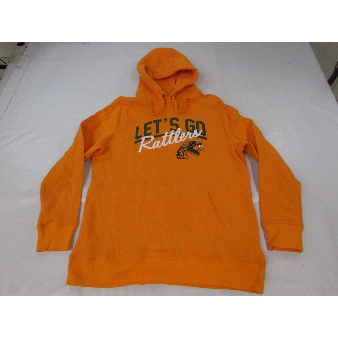 Florida AandM Rattlers "Lets Go Rattlers" Womens Size XL XLarge Orange Hoodie Image 1