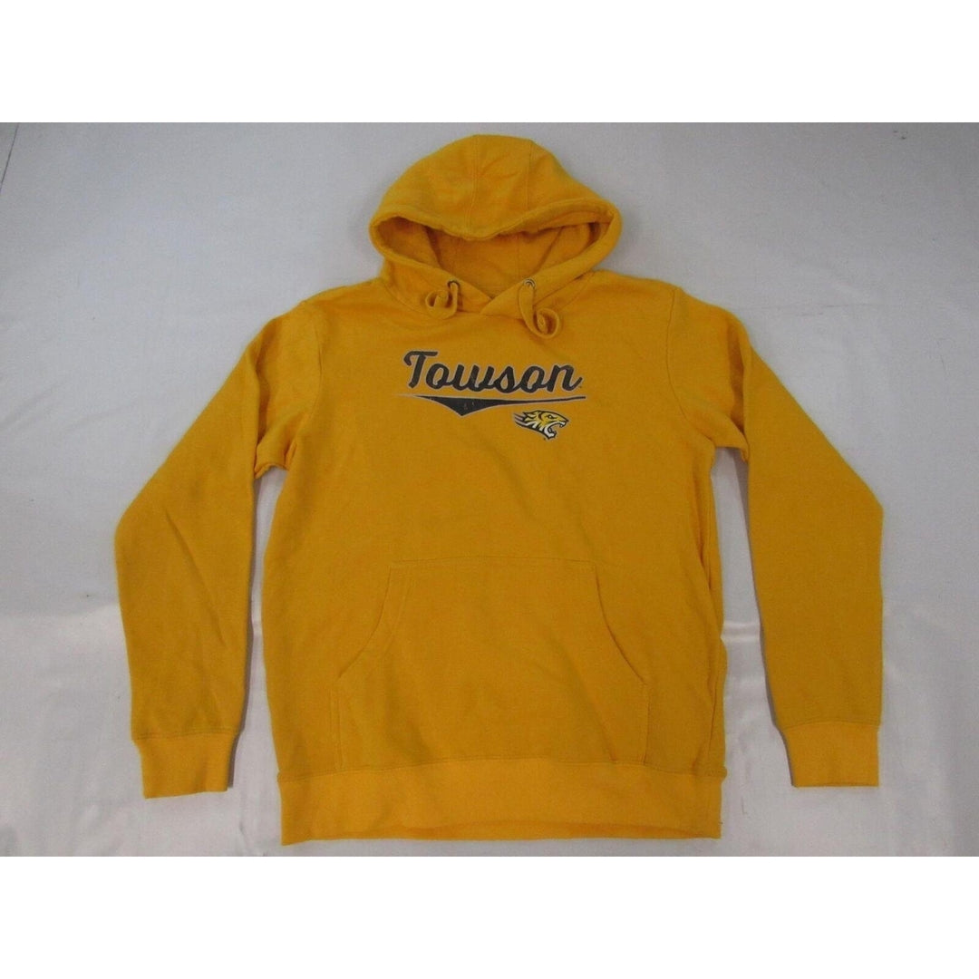 Towson University Tigers Mens Size S Small Yellow Hoodie Image 1