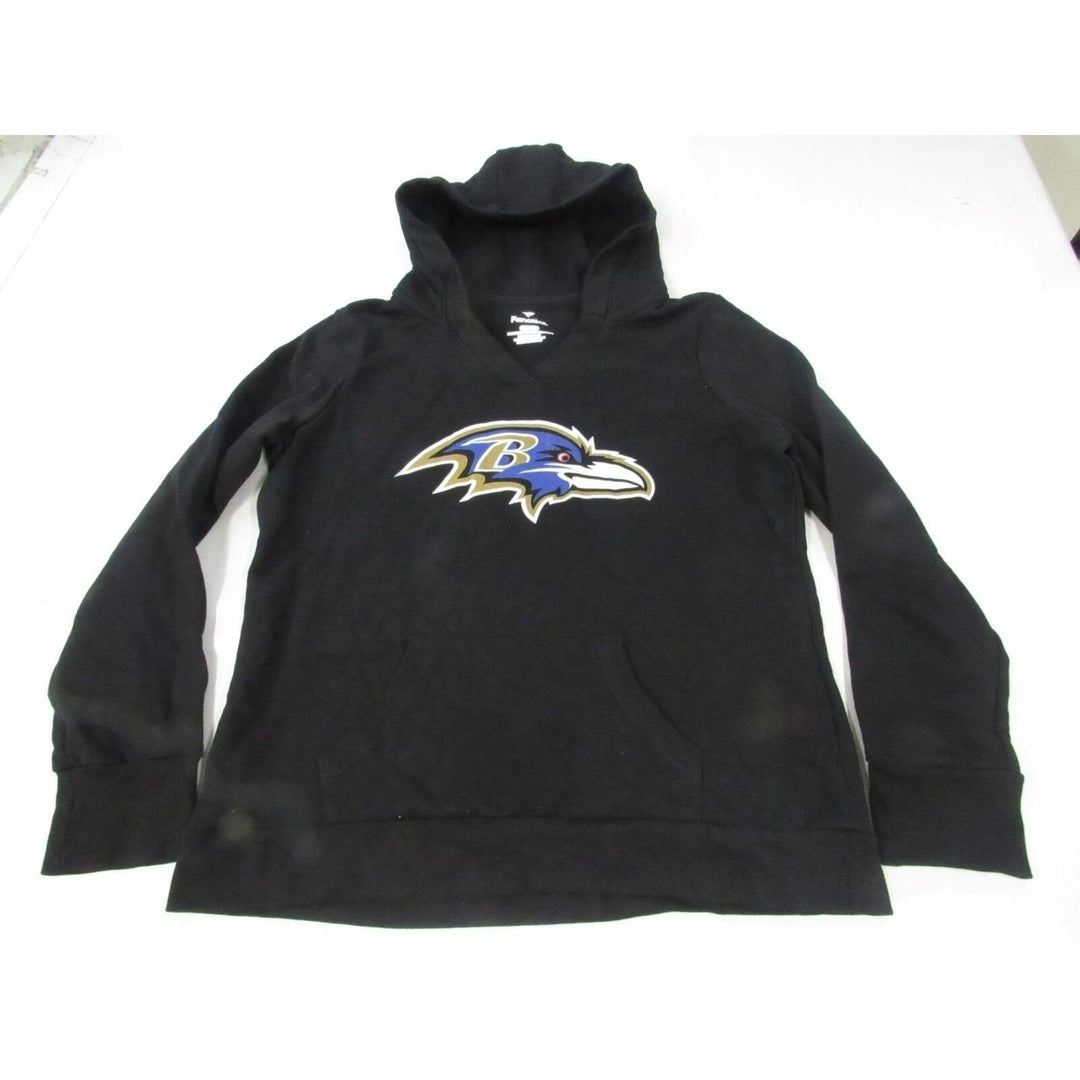 Baltimore Ravens Womens Size XL XLarge Black V-Neck Hoodie Image 1