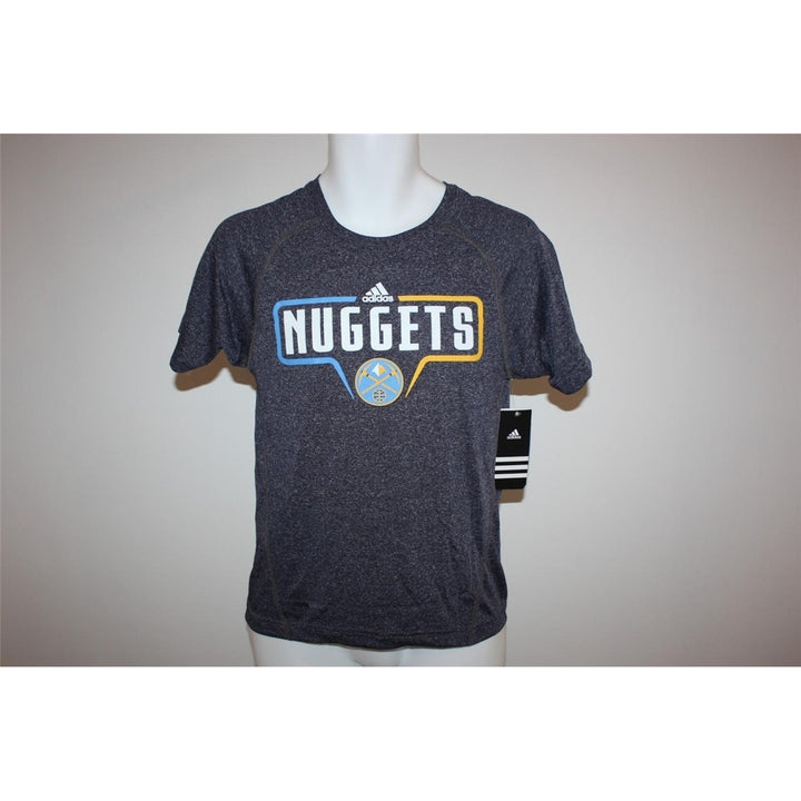 Denver Nuggets YOUTH Medium M 10/12 Adidas Climalite Performance Shirt Image 2