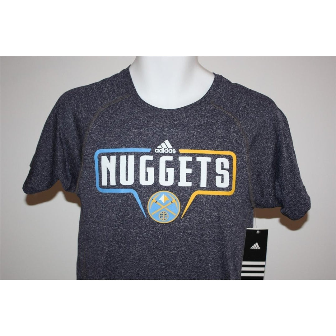 Denver Nuggets YOUTH Medium M 10/12 Adidas Climalite Performance Shirt Image 4