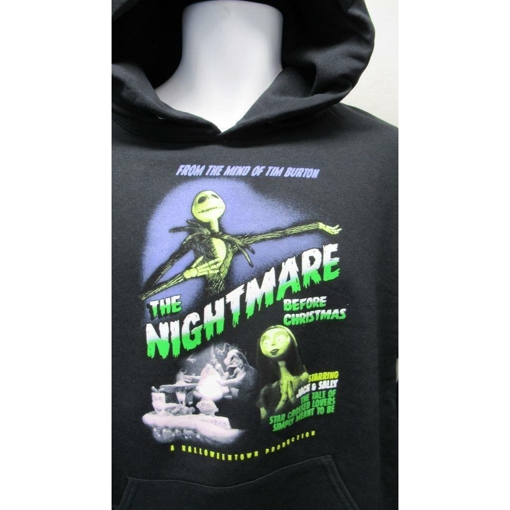 Nightmare Before Christmas Mens Size M Medium Licensed Black Hoodie 40 Image 2