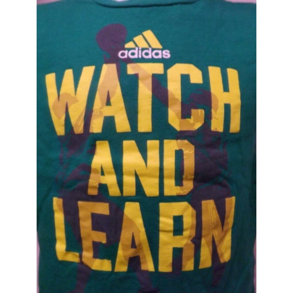 Watch and Learn Basketball adidas Kids Size 5 Green Tshirt with tag Image 2