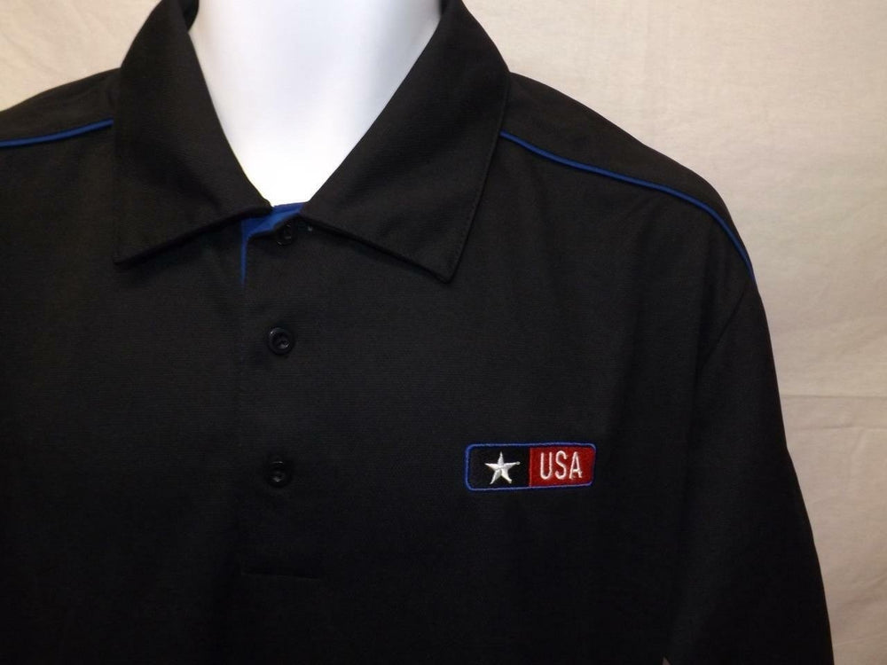 US Army USA Mens Size L Large Black Polo Shirt Image 2