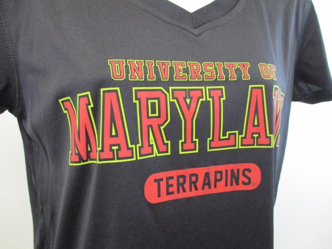 Maryland Terrapins Womens Size M Medium Black V-Neck Shirt Image 4