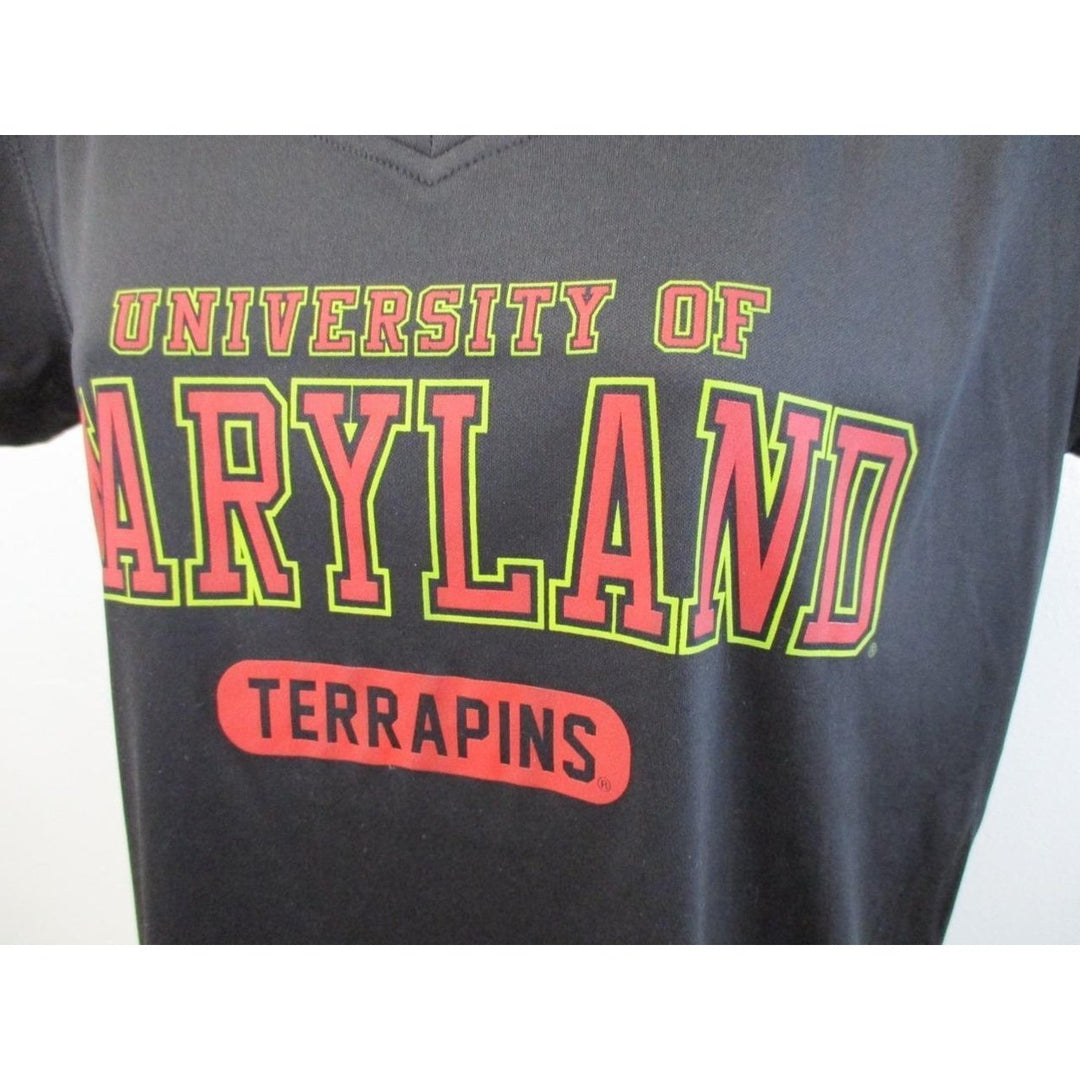 Maryland Terrapins Womens Size M Medium Black V-Neck Shirt Image 4