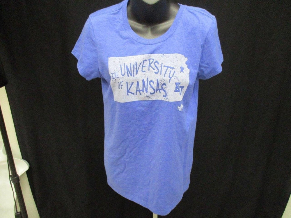 Kansas Jayhawks Womens Size L Large Blue Adidas Shirt MSRP 24 Image 2