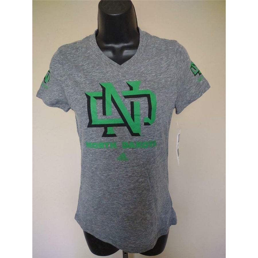 North Dakota Fighting Hawks Youth Girls Size L 14 Gray Adidas Shirt 25 Image 1