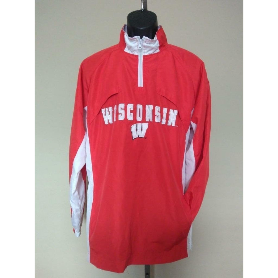 Wisconsin Badgers Mens Size M Medium Red Windbreaker Jacket MSRP 60 Image 1