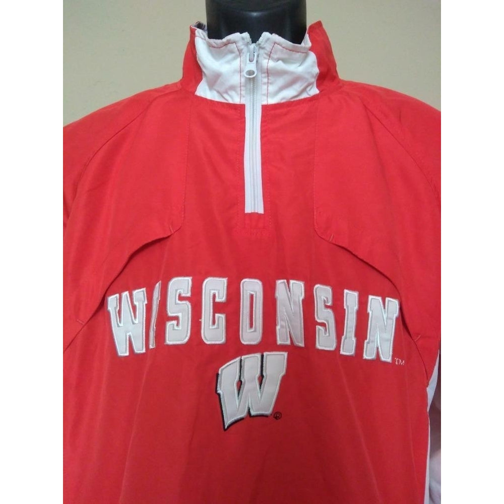 Wisconsin Badgers Mens Size M Medium Red Windbreaker Jacket MSRP 60 Image 2