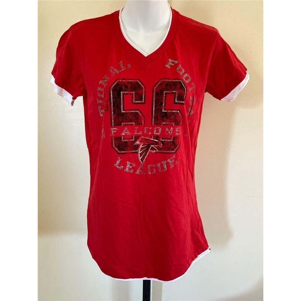 Atlanta Falcons Womens Size M Medium Red Short Sleeve Shirt Image 1