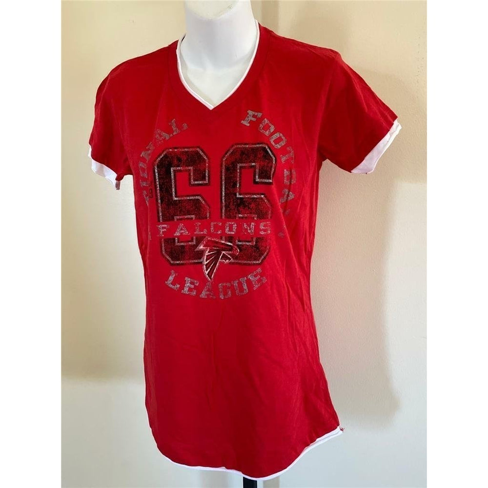 Atlanta Falcons Womens Size M Medium Red Short Sleeve Shirt Image 2