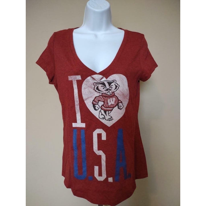 Wisconsin Badgers Womens Size S Small Red Shirt Image 1