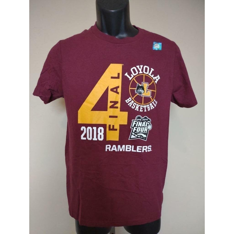 Loyola Ramblers Basketball 2018 Final Four Youth Size L Large Maroon Shirt Image 1