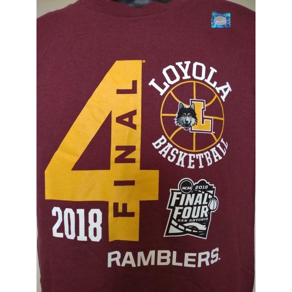 Loyola Ramblers Basketball 2018 Final Four Youth Size L Large Maroon Shirt Image 2