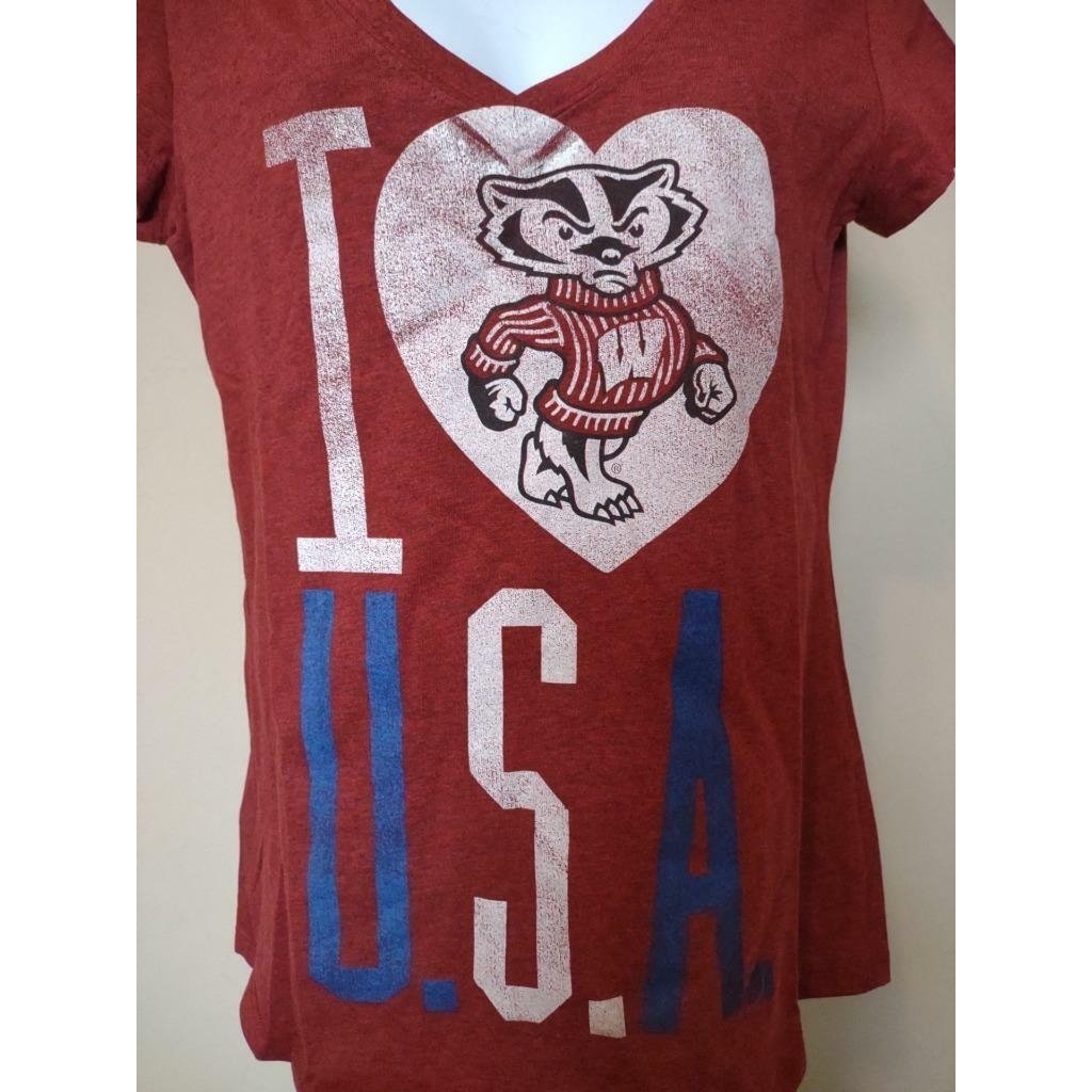 Wisconsin Badgers Womens Size S Small Red Shirt Image 2