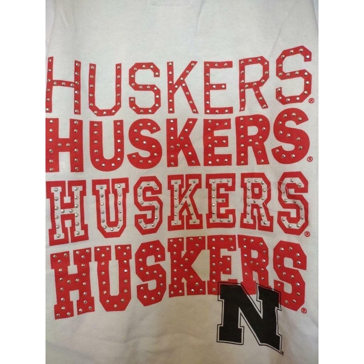 -Minor Flaw Nebraska Cornhuskers Womens Size M Medium White Full Zip Hoodie Image 4