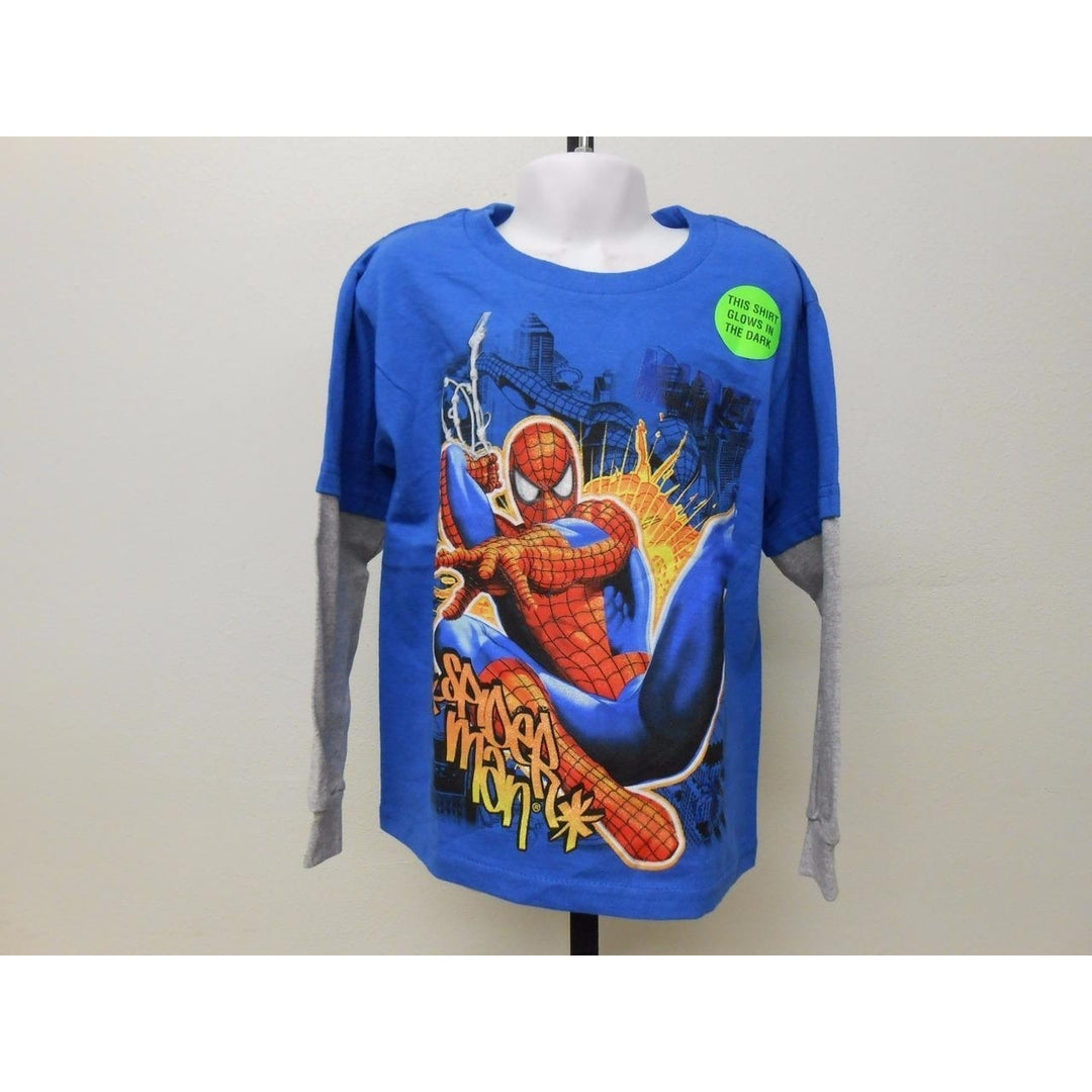 Marvel The Amazing Spiderman KIDS Size 4 S Small Glow in The Dark Shirt Image 1