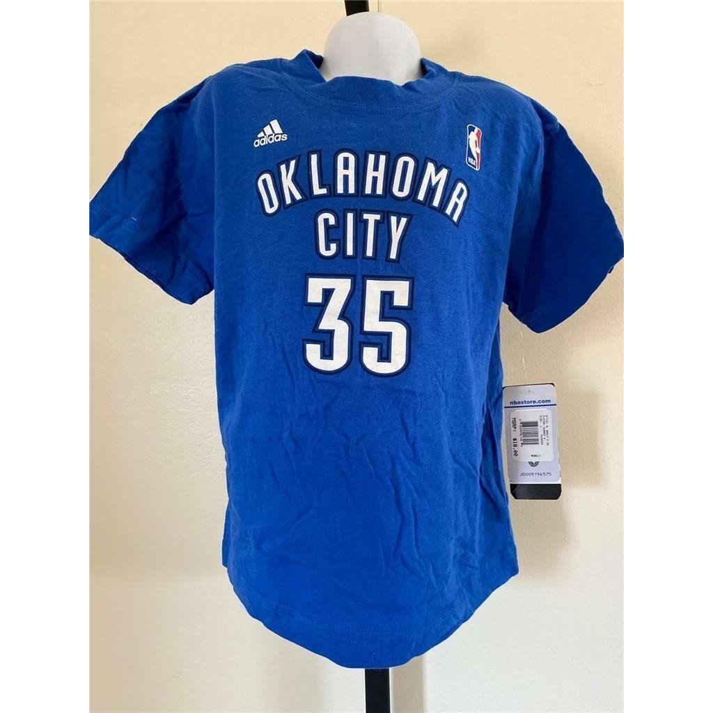 Oklahoma City Thunder 35 Kevin Durant Youth Size L Large Blue Shirt Image 1