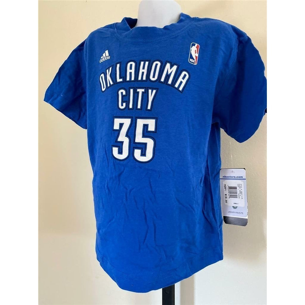 Oklahoma City Thunder 35 Kevin Durant Youth Size L Large Blue Shirt Image 2