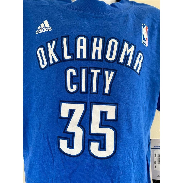 Oklahoma City Thunder 35 Kevin Durant Youth Size L Large Blue Shirt Image 3