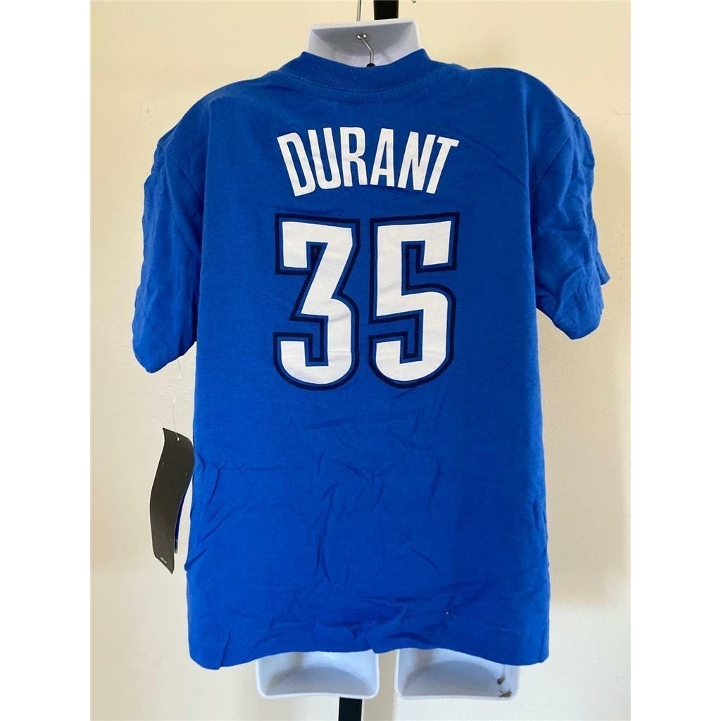 Oklahoma City Thunder 35 Kevin Durant Youth Size L Large Blue Shirt Image 4