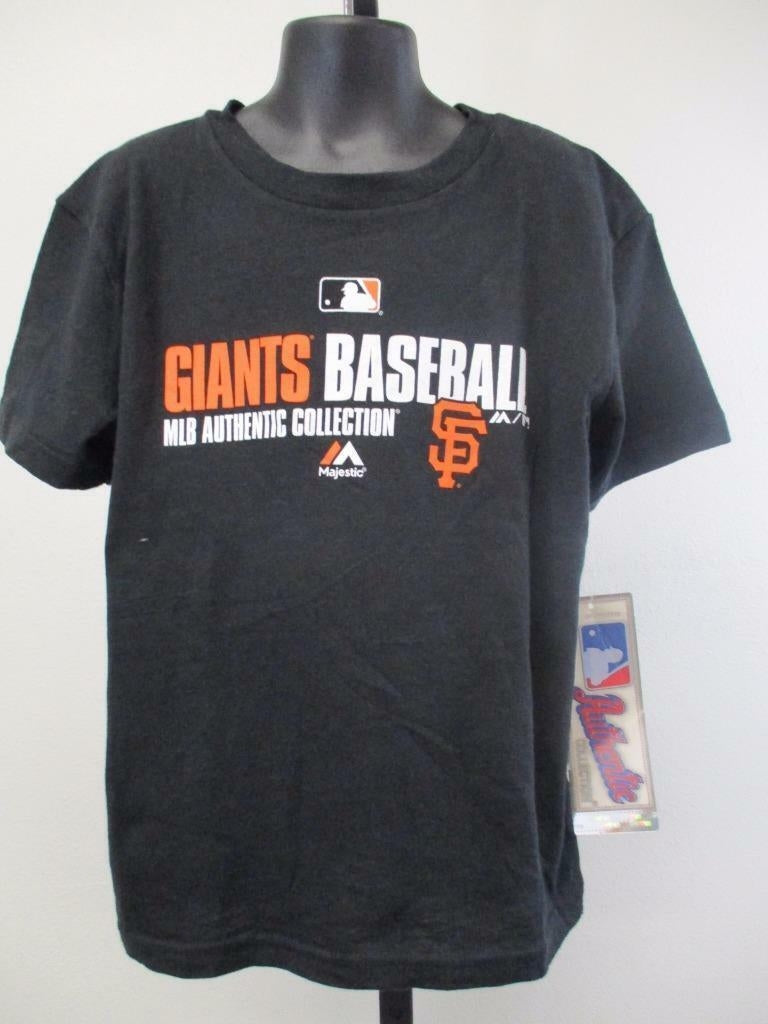 San Francisco Giants Child Kid Size 7 L Large Black Majestic Shirt MSRP 18 Image 1