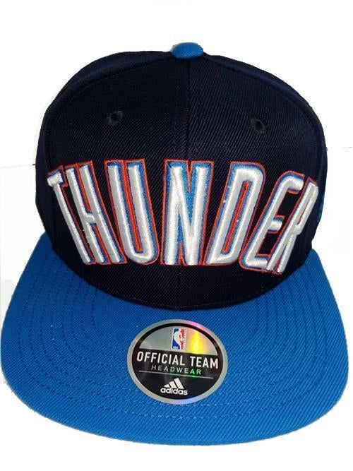 OKC Oklahoma City Thunder Mens Blue Adidas Flatbrim Snapback Hat 28 Image 1