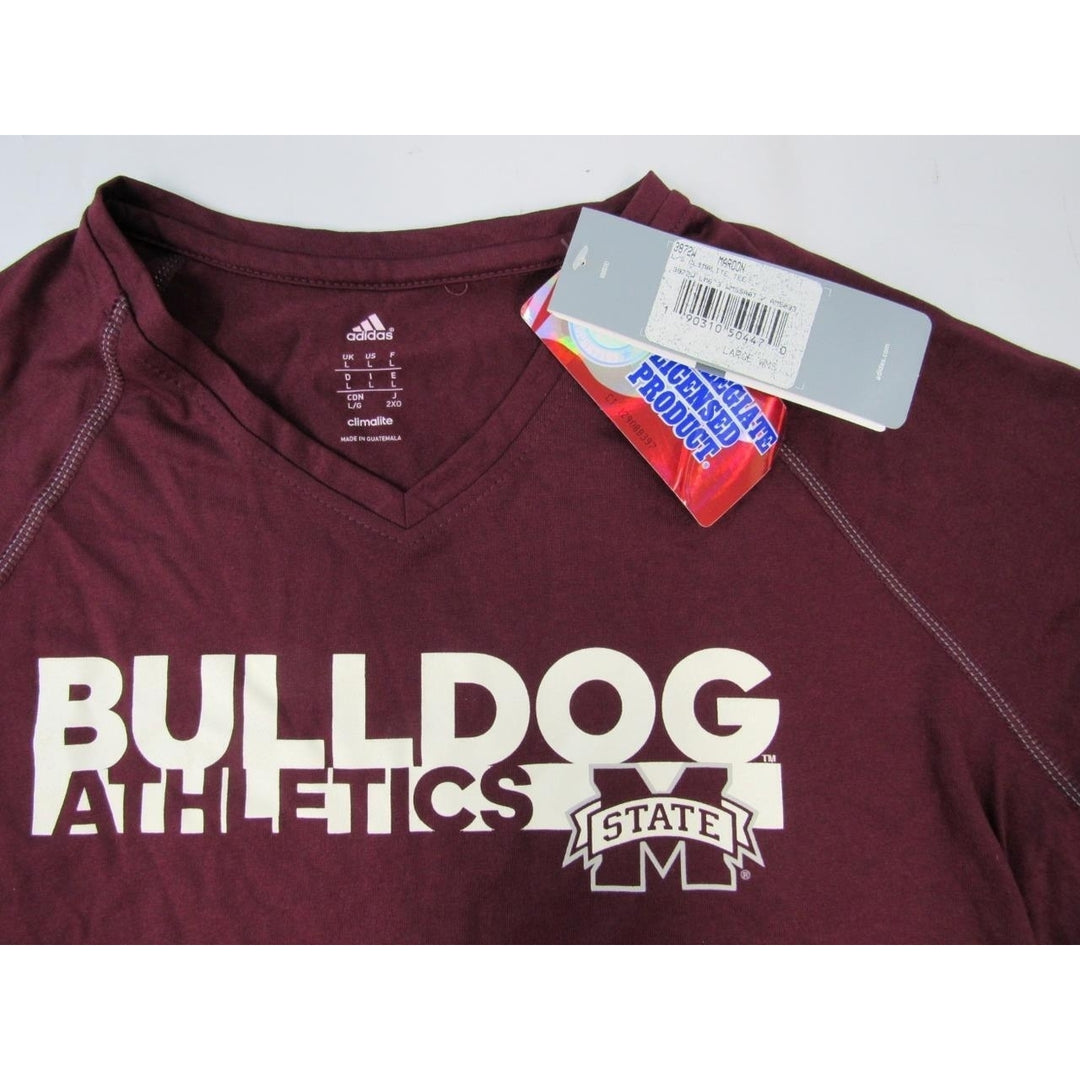 Mississippi State Bulldogs Athletics Womens Size L Large Adidas V-Neck Shirt Image 2