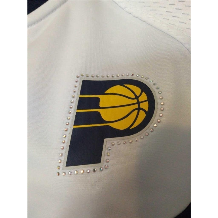 Indiana Pacers Womens Size M Medium White Yellow Blue Athletic Track Jacket Image 2