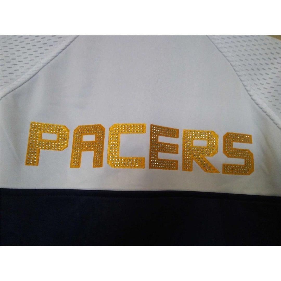 Indiana Pacers Womens Size M Medium White Yellow Blue Athletic Track Jacket Image 4