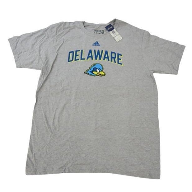 Delaware Fightin Blue Hens Mens Size L Large Gray Adidas Shirt Image 1