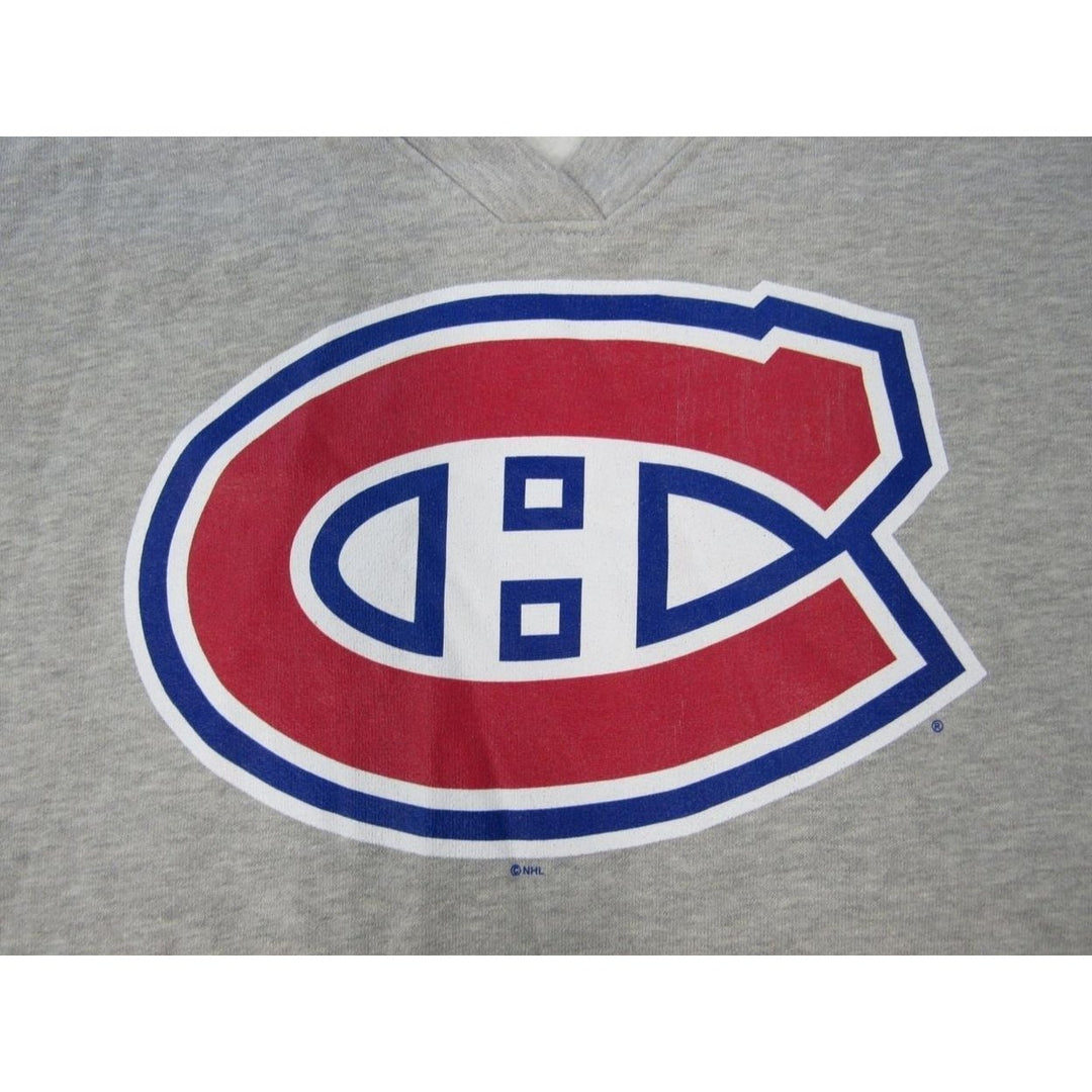 Montreal Canadiens Womens Size 2XL 2XLarge Gray V-Neck Hoodie Image 3