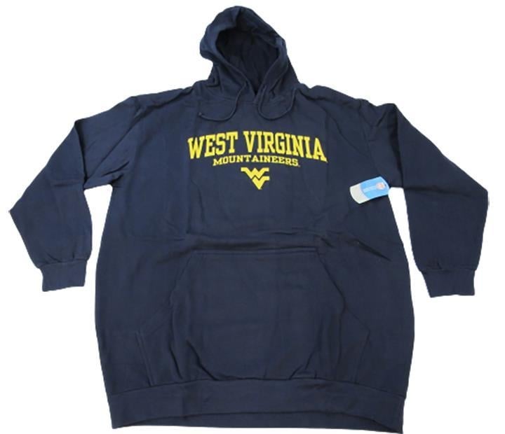 West Virginia Mountaineers Mens Size 2XL-Tall Navy Majestic Hoodie Image 1