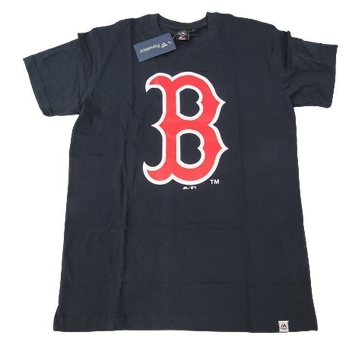 Boston Red Sox Mens Size L Large Majestic Navy Blue Shirt Image 1