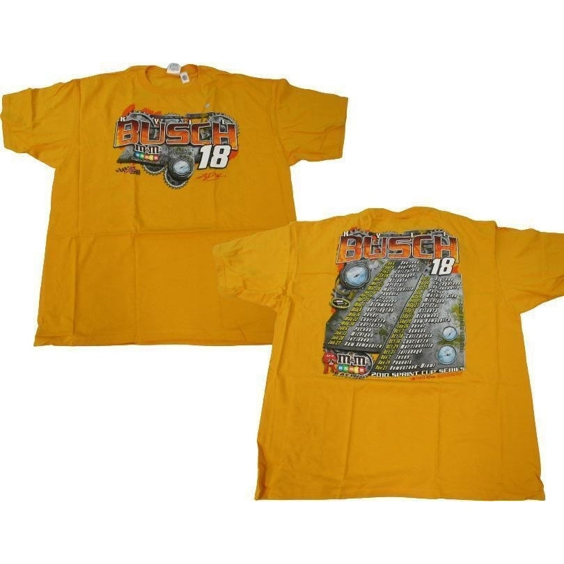 Nascar 18 Kyle Busch MandM Racing Mens Size 2XL 2XLarge Orange Shirt Image 1